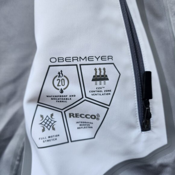 Men's white Obermeyer ski jacket size L - Picture 11 of 14